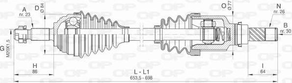 Open Parts DRS6447.00 - Piedziņas vārpsta ps1.lv