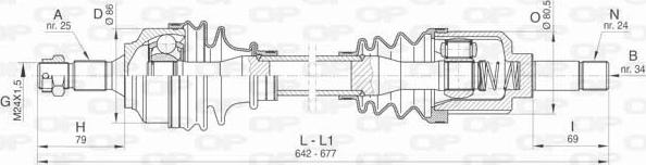 Open Parts DRS6454.00 - Piedziņas vārpsta ps1.lv