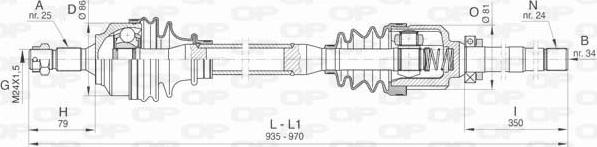 Open Parts DRS6456.00 - Piedziņas vārpsta ps1.lv