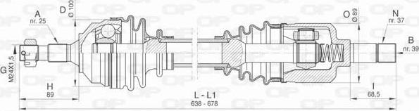 Open Parts DRS6452.00 - Piedziņas vārpsta ps1.lv