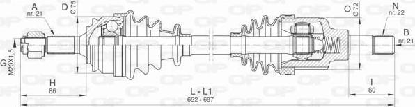 Open Parts DRS6460.00 - Piedziņas vārpsta ps1.lv