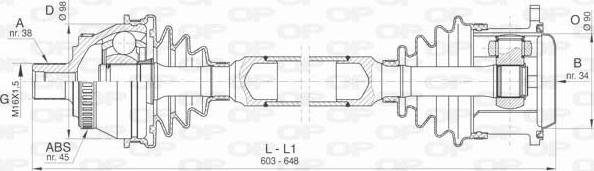 Open Parts DRS6404.00 - Piedziņas vārpsta ps1.lv