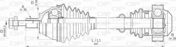 Open Parts DRS6408.00 - Piedziņas vārpsta ps1.lv