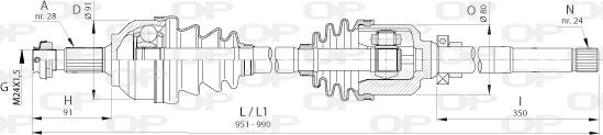 Open Parts DRS6403.00 - Piedziņas vārpsta ps1.lv