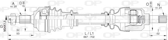 Open Parts DRS6402.00 - Piedziņas vārpsta ps1.lv