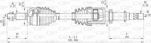 Open Parts DRS6416.00 - Piedziņas vārpsta ps1.lv