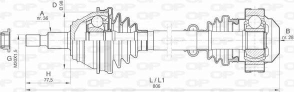 Open Parts DRS6410.00 - Piedziņas vārpsta ps1.lv