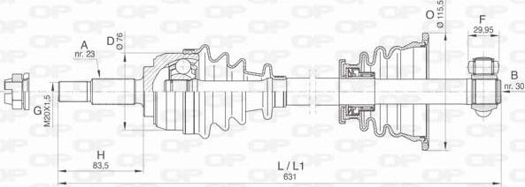 Open Parts DRS6483.00 - Piedziņas vārpsta ps1.lv