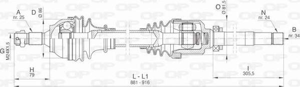 Open Parts DRS6439.00 - Piedziņas vārpsta ps1.lv