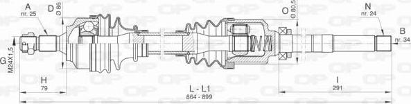 Open Parts DRS6434.00 - Piedziņas vārpsta ps1.lv