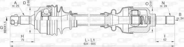 Open Parts DRS6435.00 - Piedziņas vārpsta ps1.lv