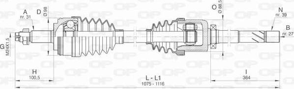 Open Parts DRS6430.00 - Piedziņas vārpsta ps1.lv