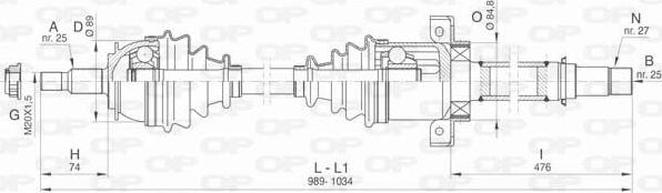 Open Parts DRS6431.00 - Piedziņas vārpsta ps1.lv