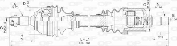 Open Parts DRS6438.00 - Piedziņas vārpsta ps1.lv