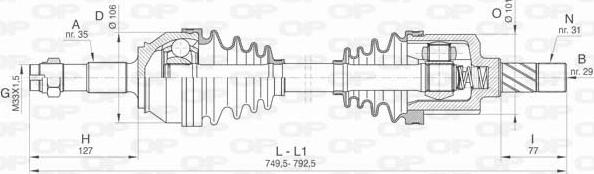 Open Parts DRS6433.00 - Piedziņas vārpsta ps1.lv