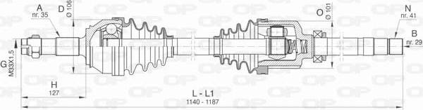 Open Parts DRS6425.00 - Piedziņas vārpsta ps1.lv