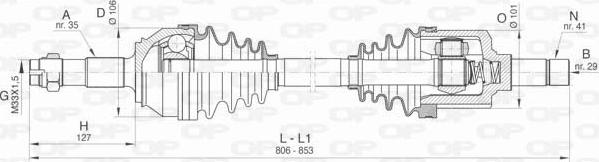 Open Parts DRS6426.00 - Piedziņas vārpsta ps1.lv