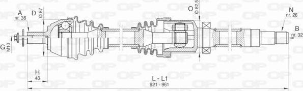 Open Parts DRS6428.00 - Piedziņas vārpsta ps1.lv