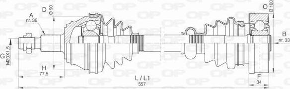 Open Parts DRS6422.00 - Piedziņas vārpsta ps1.lv