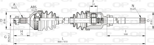 Open Parts DRS6045.00 - Piedziņas vārpsta ps1.lv