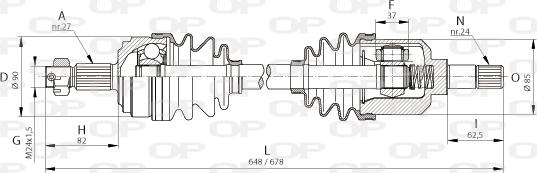 Open Parts DRS6046.00 - Piedziņas vārpsta ps1.lv