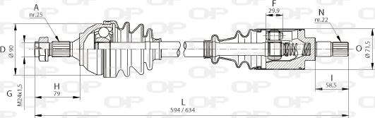 Open Parts DRS6040.00 - Piedziņas vārpsta ps1.lv