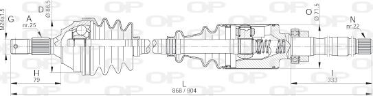 Open Parts DRS6041.00 - Piedziņas vārpsta ps1.lv