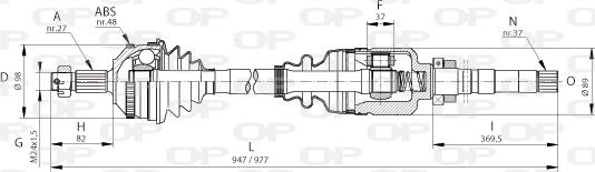 Open Parts DRS6053.00 - Piedziņas vārpsta ps1.lv