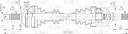 Open Parts DRS6052.00 - Piedziņas vārpsta ps1.lv