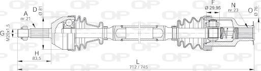 Open Parts DRS6065.00 - Piedziņas vārpsta ps1.lv