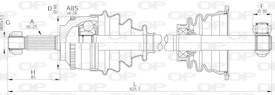 Open Parts DRS6066.00 - Piedziņas vārpsta ps1.lv