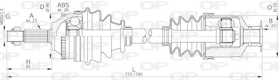 Open Parts DRS6067.00 - Piedziņas vārpsta ps1.lv