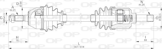 Open Parts DRS6002.00 - Piedziņas vārpsta ps1.lv