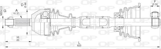 Open Parts DRS6016.00 - Piedziņas vārpsta ps1.lv