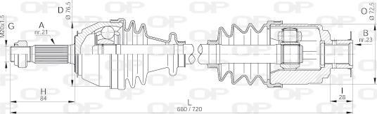 Open Parts DRS6011.00 - Piedziņas vārpsta ps1.lv