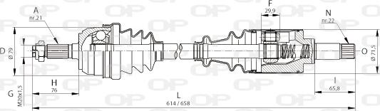 Open Parts DRS6084.00 - Piedziņas vārpsta ps1.lv