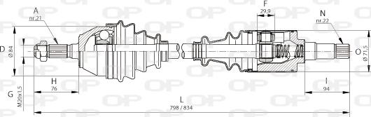 Open Parts DRS6085.00 - Piedziņas vārpsta ps1.lv