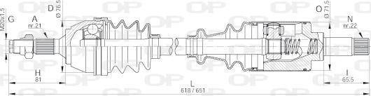 Open Parts DRS6086.00 - Piedziņas vārpsta ps1.lv