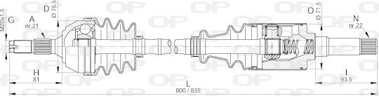 Open Parts DRS6087.00 - Piedziņas vārpsta ps1.lv