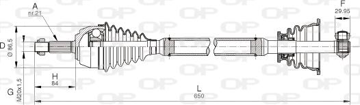 Open Parts DRS6036.00 - Piedziņas vārpsta ps1.lv