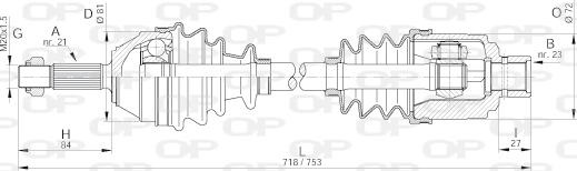 Open Parts DRS6071.00 - Piedziņas vārpsta ps1.lv