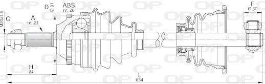 Open Parts DRS6072.00 - Piedziņas vārpsta ps1.lv