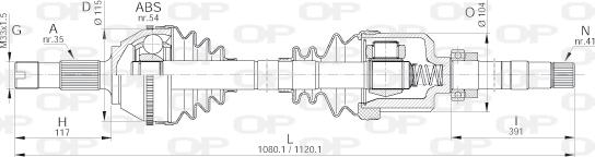 Open Parts DRS6156.00 - Piedziņas vārpsta ps1.lv