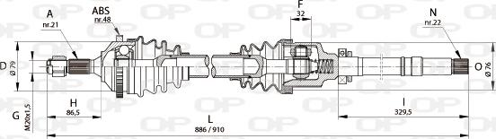 Open Parts DRS6150.00 - Piedziņas vārpsta ps1.lv