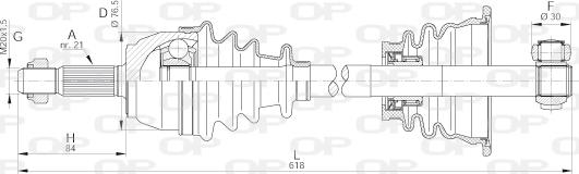 Open Parts DRS6151.00 - Piedziņas vārpsta ps1.lv