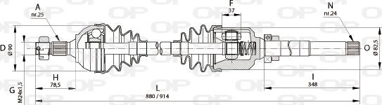 Open Parts DRS6158.00 - Piedziņas vārpsta ps1.lv