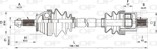 Open Parts DRS6164.00 - Piedziņas vārpsta ps1.lv