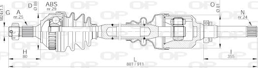 Open Parts DRS6168.00 - Piedziņas vārpsta ps1.lv