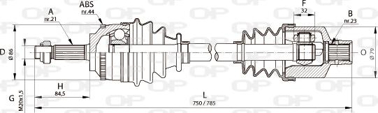 Open Parts DRS6101.00 - Piedziņas vārpsta ps1.lv