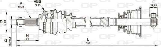 Open Parts DRS6110.00 - Piedziņas vārpsta ps1.lv